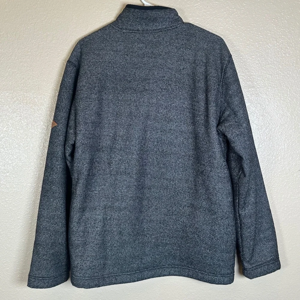 Orvis Brighton Men's Large Sherpa Fleece Lined Quarter Zip Pullover Sweater Gray